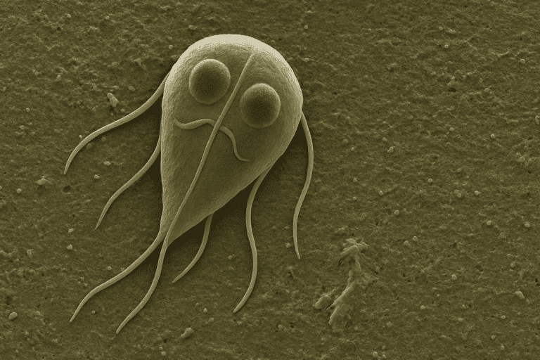 giardia as if seen on electron microscope ai generatet 16-9 format